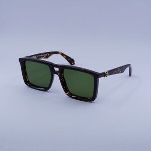 Off-White OERI13W STRATFORD 6055 Sunglasses Havana Square Frame, Green Lenses
